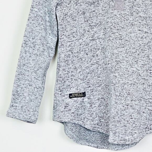 Simply Southern Size S Snap Down Pullover Fleece Top Down Pebble Gray - Picture 3 of 10
